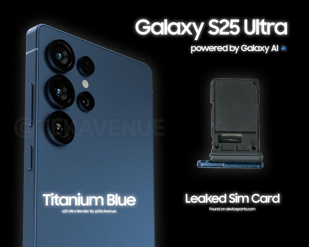 三星 Galaxy S25 Ultra 手機(jī)渲染圖再曝光，鈦藍(lán)色驚艷亮相