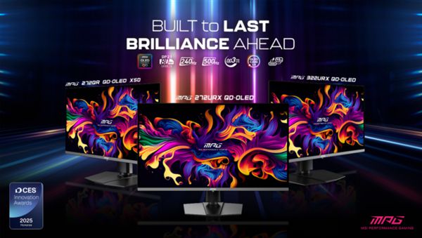 全球首款！微星發(fā)布27寸4K 240Hz、27寸QHD 500Hz QD-OLED顯示器